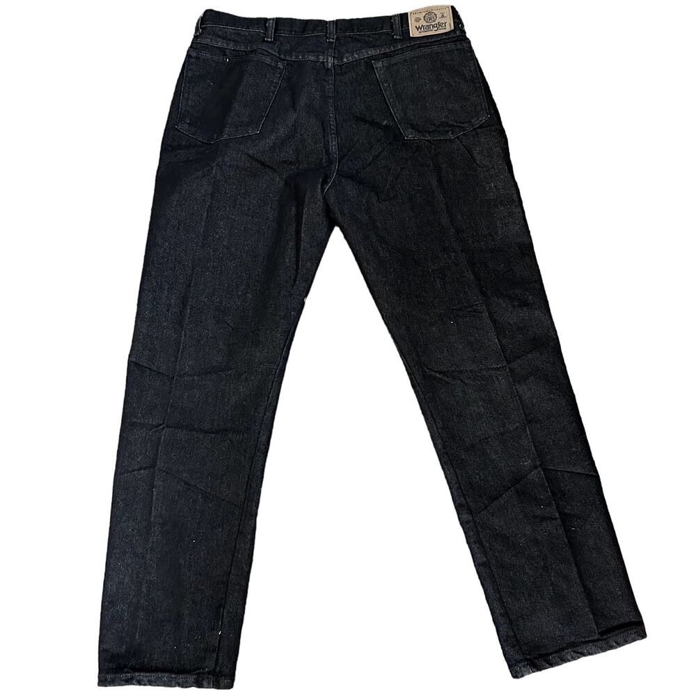 Wrangler Black Denim Straight Leg Jeans 38x30 Vintage USA 90s Mens Workwear